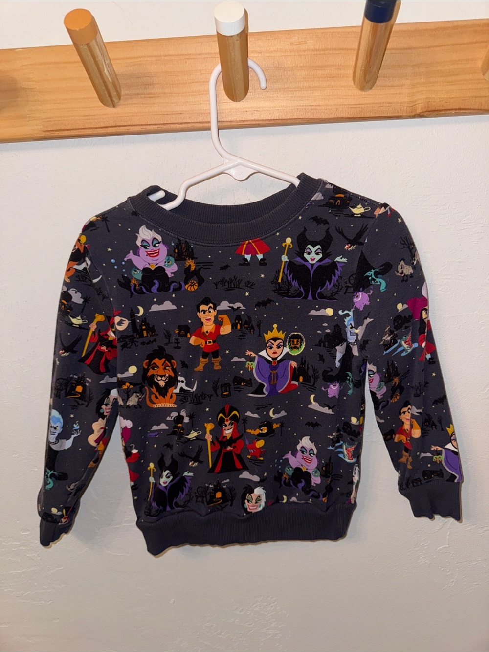 Kids' Dark Disney Villain Print Bamboo Sweatshirt Crewneck Little Sleepies 2T